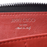 JIMMY CHOO ジミーチュウ ラウンドファスナー長財布 スタースタッズ エンジ ユニセックス レザー 長財布 Aランク 中古 銀蔵