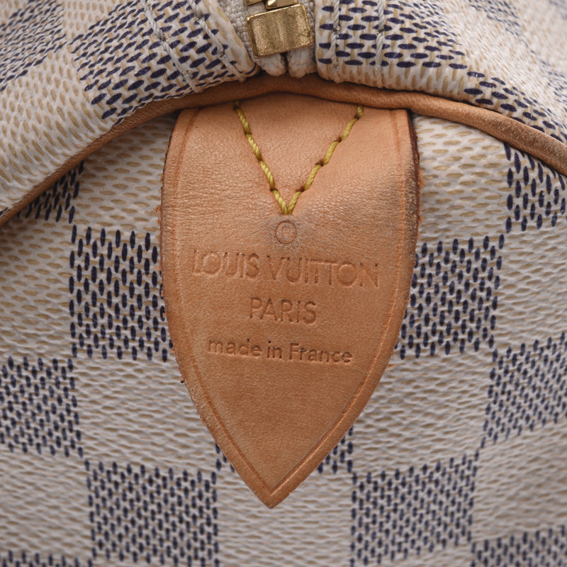 LOUIS VUITTON路易威登Damier Speedy 25白色N41534中性Damier Azure帆布手提包B等级二手Ginzo