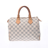 LOUIS VUITTON路易威登Damier Speedy 25白色N41534中性Damier Azure帆布手提包B等级二手Ginzo