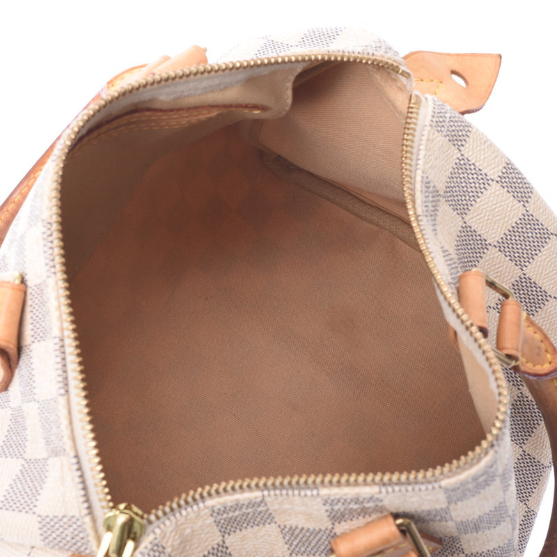 LOUIS VUITTON路易威登Damier Speedy 25白色N41534中性Damier Azure帆布手提包B等级二手Ginzo