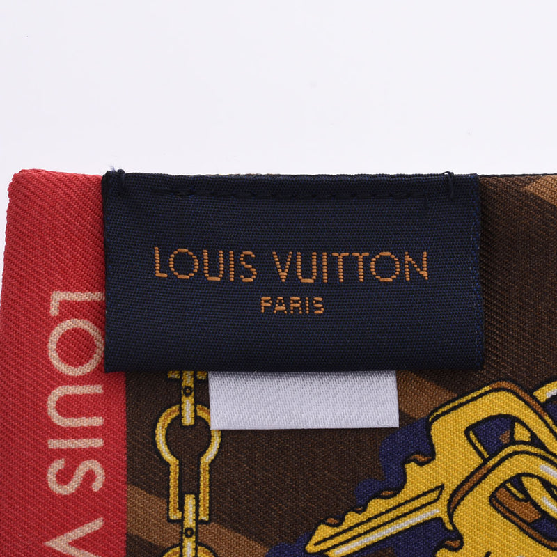 LOUIS VUITTON Louis Vuitton Bando BB Tribute Toe Black/Tea/Red M76235 Women's Silk 100% Scarf Unused Ginzo