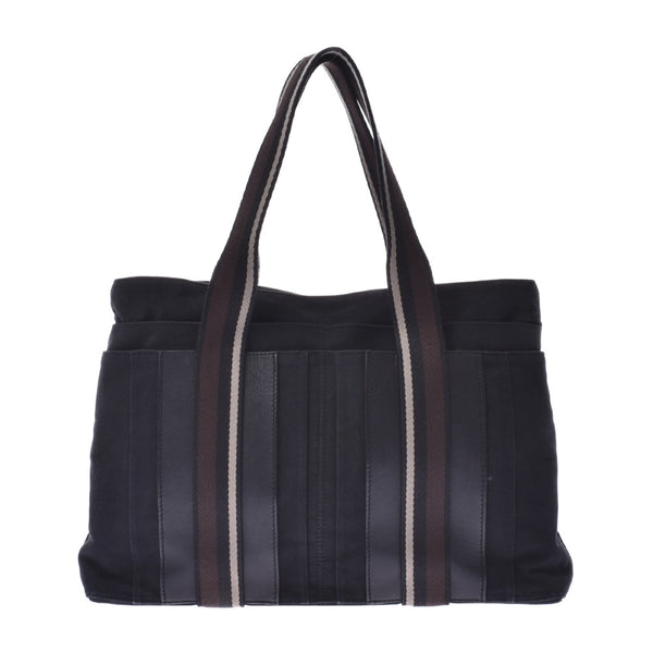 HERMES Hermes,Trocaholizontal MM,Black,Unisex,Canvas,Leather,Totebag B-Rank,使用银器