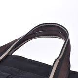 HERMES Hermes Troka Horizontal MM Black Unissex Canvas Leather Tots Bag B Rank Used Ginzō