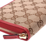 GUCCI Gucci Round Zipper Wallet Outlet Beige Red 363423 Ladies GG Canvas Wallet Unused Ginzo