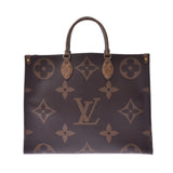 LOUIS VUITTON ルイヴィトン ジャイアントモノグラム リバース オンザゴーGM 2WAYトートバッグ ブラウン M44576 ユニセックス 2WAYバッグ 新同 中古 銀蔵