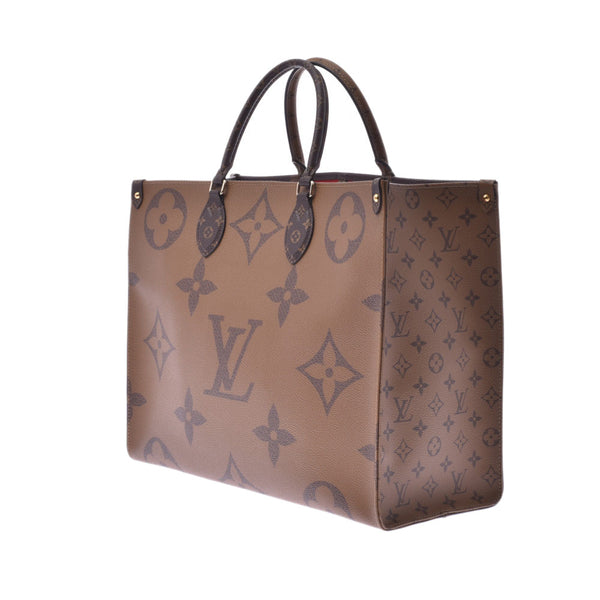 路易威登（Louis Vuitton）路易威登（Louis Vuitton）巨型Monogram Reverse On Go GM 2WAY手提袋棕色M44576中性2WAY袋Shindo二手Ginzo