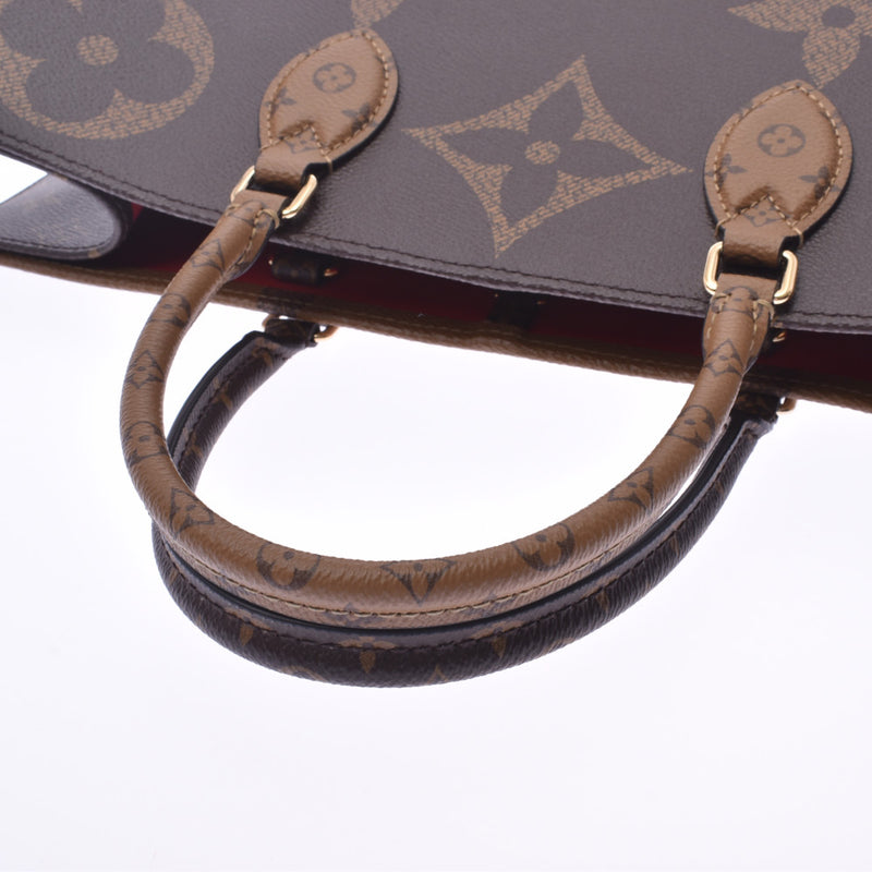 LOUIS VUITTON ルイヴィトン ジャイアントモノグラム リバース オンザゴーGM 2WAYトートバッグ ブラウン M44576 ユニセックス 2WAYバッグ 新同 中古 銀蔵