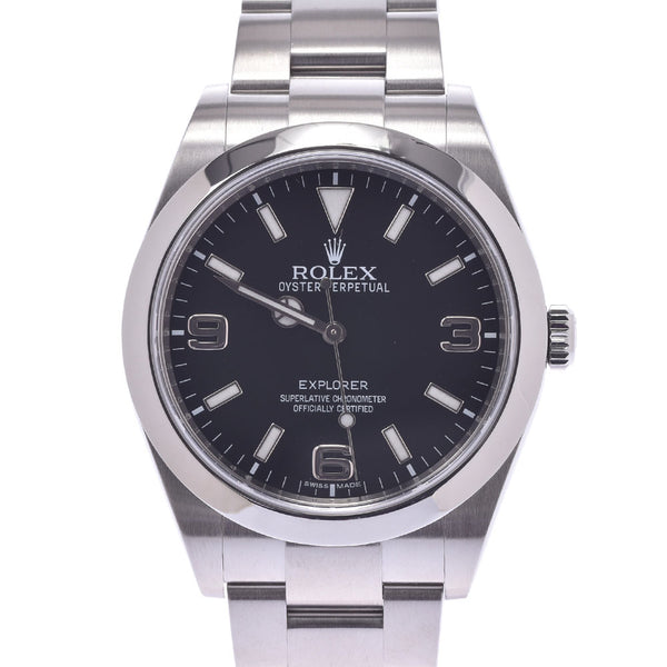ROROLEX Explorer 1 Explorer 1 EX1 Ruret Incarceration of 214270 Menz SS watch, automatic winding, and black, A rank, black, used, used in the silver.