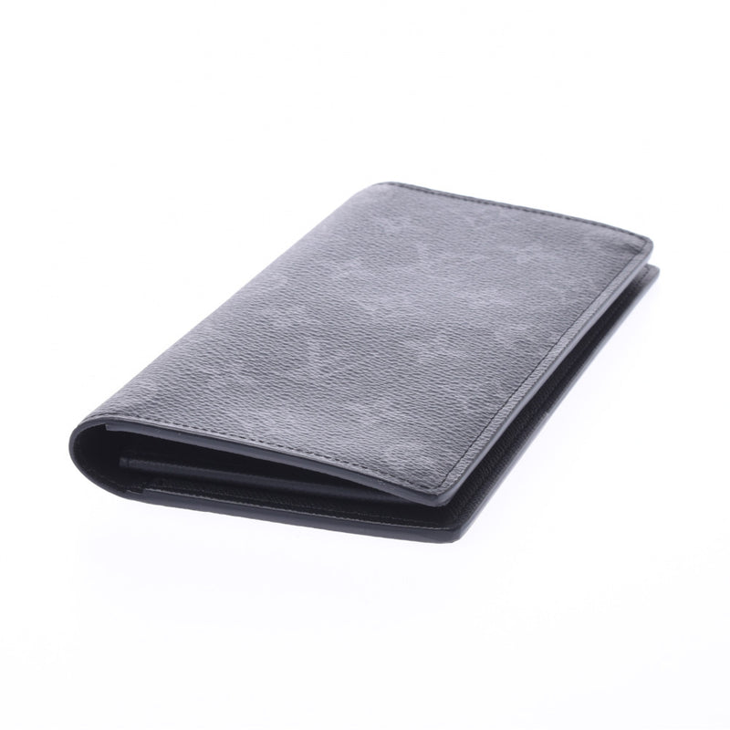 LOUIS VUITTON Louis Vuitton Monogram Eclipse Portofeuil Broza Black/Gray M61697 Men's Long Wallet A Rank Used Ginzo