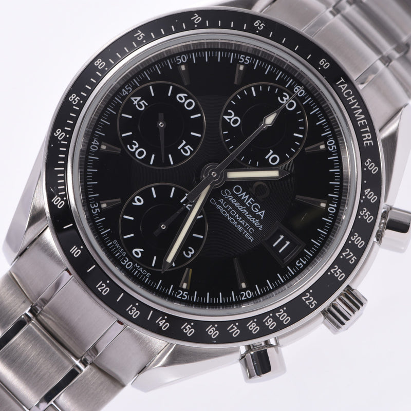 The OMEGA Omega Speed Master Date 3210.50 Menz, SS, watch, black, literally, black, AB, rank, used silver.