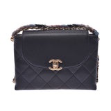 CHANEL Mattel Flap Chain Shoulder Bag Black Gold Hardware Ladies Caviar Skin Shoulder Bag Unused Ginzo