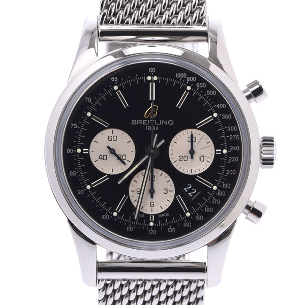 百年灵Transocean Chronograph Limited 2000限量版AB0151男士SS手表自动上链黑色表盘AB等级二手Ginzo