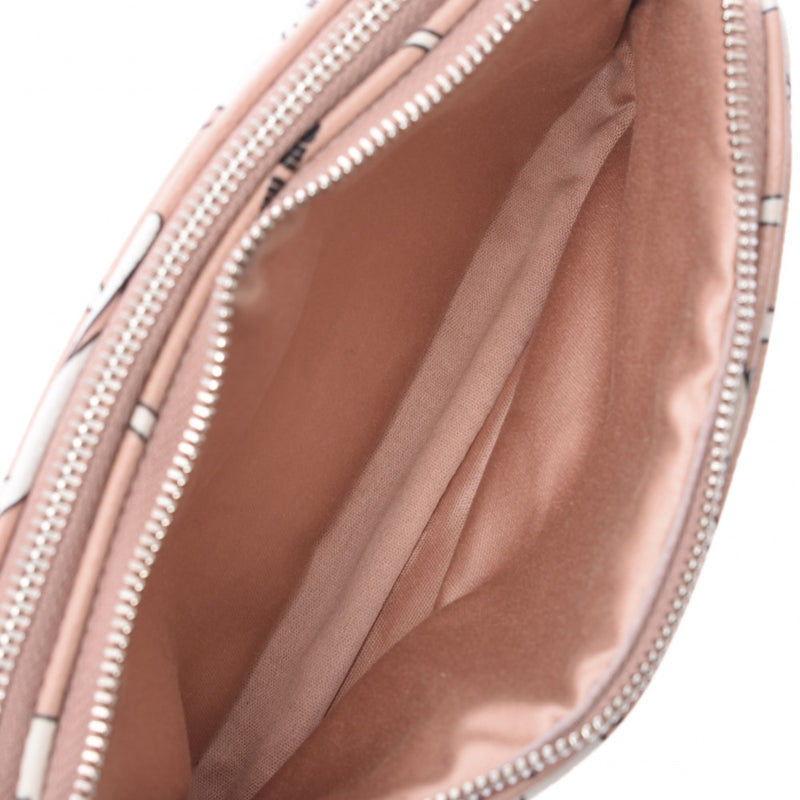 Double Zip cat handle Pink Leather Solid Leather Shoulder Bag