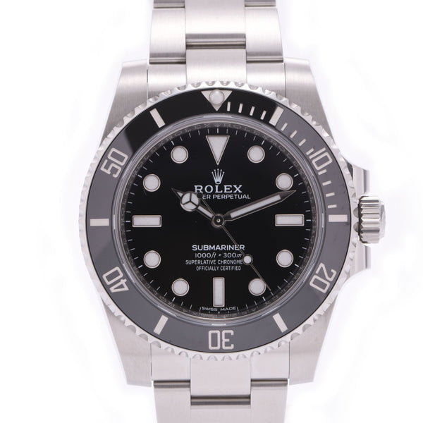 Lax Rolex submariner black bezel 114060 Mens SS Watch automatic black dial