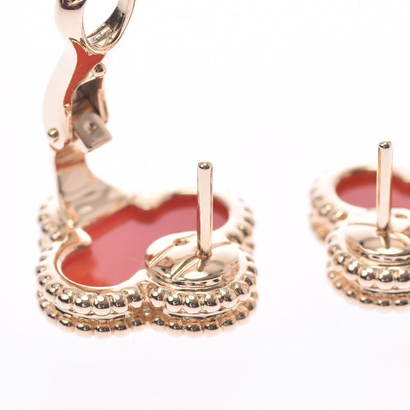Van Cleef & Arpels Van Cleef & Arpels Vintage Alhambra Ladies K18YG/Carnelian Earrings A Rank Used Ginzo