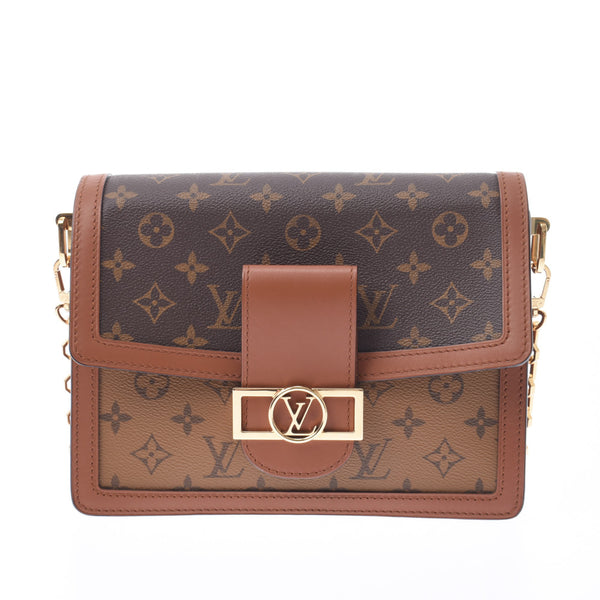 LOUIS VUITTON Louis Vuitton Monogram Reverse Dophine Camel/Black M43596 Women's 3WAY Bag A Rank Used Ginzo