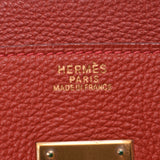 HERMES Hermes, 30 Vermilion Red Gold fittings of the Vermilion Gold fittings (around 2004), Ladies, Togo Handbags, B-Rank, used silver coins.