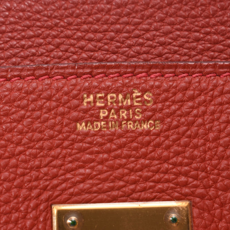 HERMES Hermes, 30 Vermilion Red Gold fittings of the Vermilion Gold fittings (around 2004), Ladies, Togo Handbags, B-Rank, used silver coins.