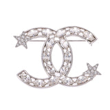 CHANEL CHANEL Cocomark/Star Ladies Rhinestone Brooch AB Rank Used Ginzo