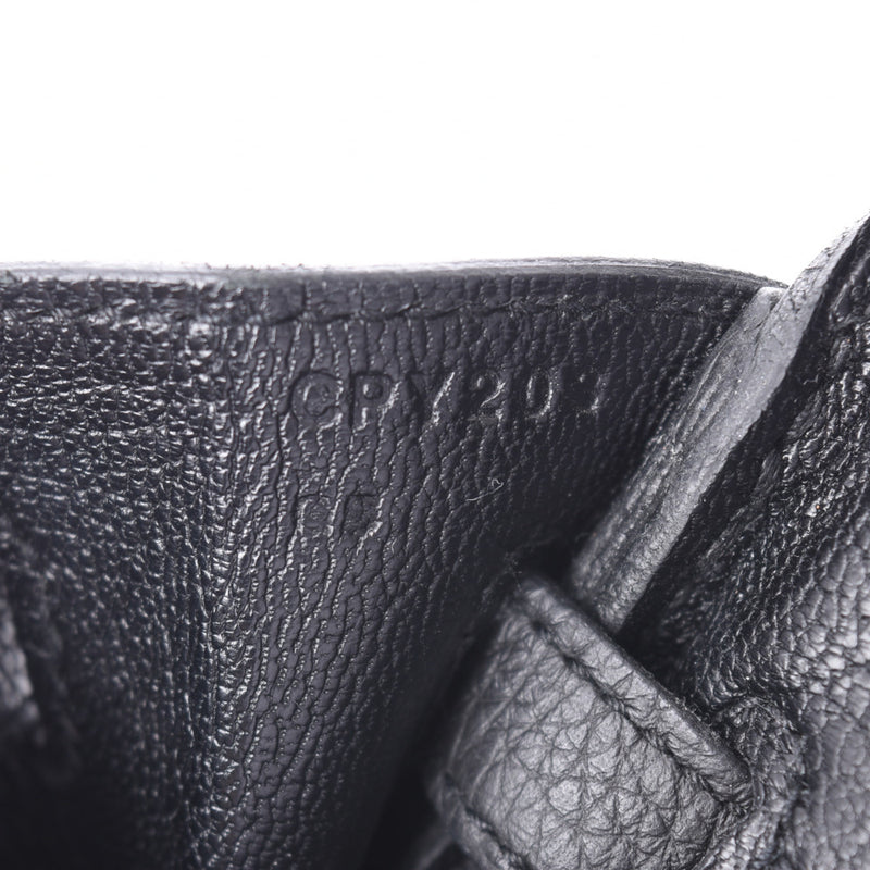 HERMES Hermes Birkin 25 Black Silver Metal Fittings C Engraved (Around 2018) Ladies Togo Handbag A Rank Used Ginzo