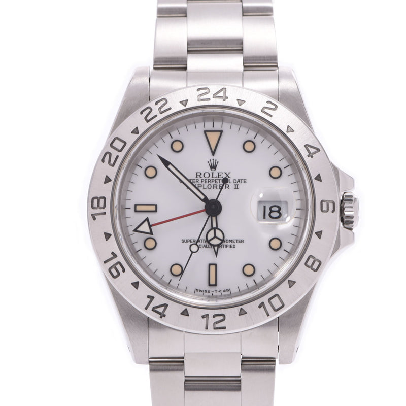 Lexex Rolex Explorer 2 ex2 tritium single breasted 16570 Mens SS Watch automatic roll white dial