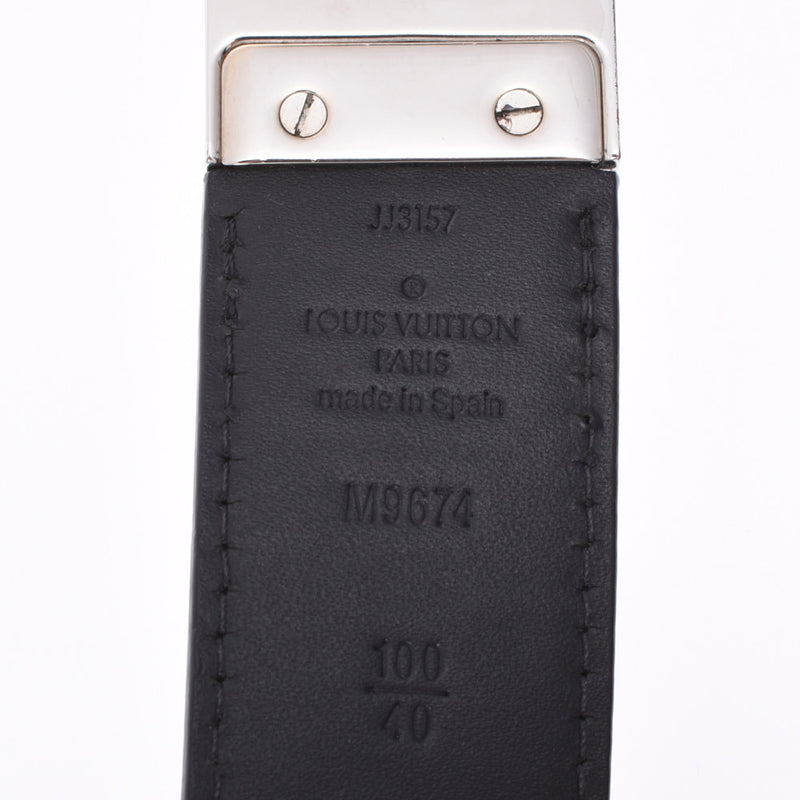 LOUIS VUITTON Louis Vuitton Damier Amphini Saint Tulle Boston Reversible 100cm Black Silver Hardware M9674 Men's Leather Belt AB Rank Used Ginzo