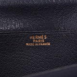 HERMES Hermes Bearn bi-fold wallet navy blue gold metal fittings □ J engraved (around 2006) Unisex Goat long wallet B rank used Ginzo