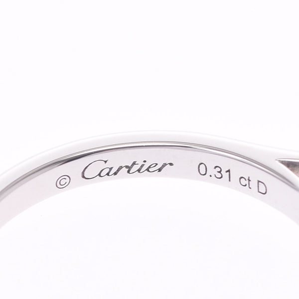 【Summer Selection Recommendation】 Cartier Cartier Soliter 1895 Diamond 0.31ct One-grain Dialing # 49 9 Ladies PT950 Platinum Ring / Ring A-Rank Used Silgrin