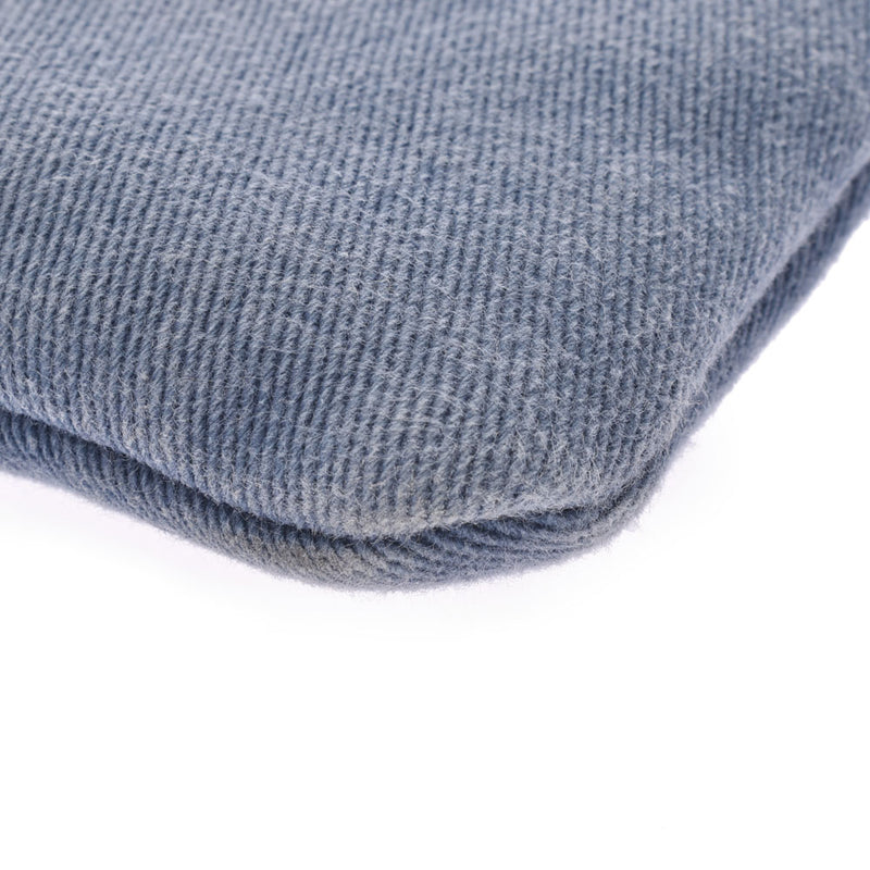 CHANEL蓝色中性牛仔布亮片手拿包B等级二手Ginzo