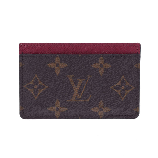 LOUIS Vuitton Louis Vuitton monogram Porto cult Saint Prue Pass case Fusia m60703 unisex monogram canvas card case a-rank used silver stock