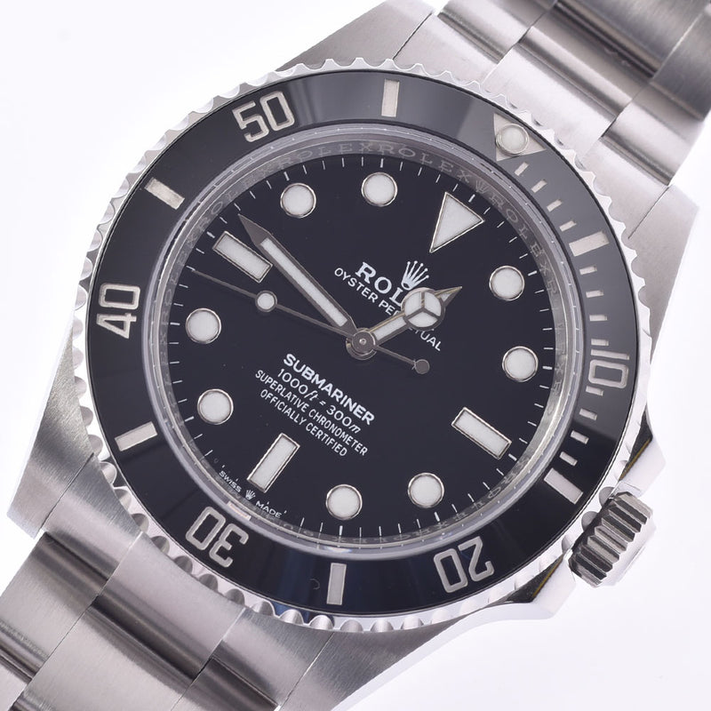 ROLEX Rolex [cash special price] Submariner black bezel new work 124060 men's SS watch automatic winding black dial unused Ginzo