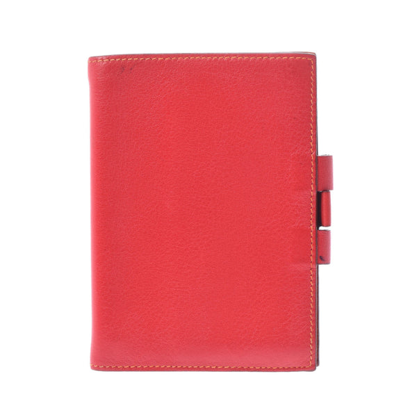 HERMES Hermes Agenda PM Red/Orange □ D Engraved (c. 2020) Women's Sable Notebook Cover B Rank Used Ginzo