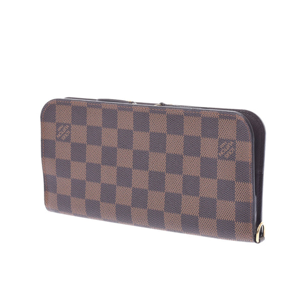 LOUIS VUITTON Louis Vuitton Damier Portofeuil Ansolit Brown N63071 Unisex Damier Canvas Long Wallet AB Rank Used Ginzo