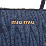 miumiu miu miu materasace手袋蓝色金支架5bb016女士牛仔布2way 2way bag ab排名使用Silgrin
