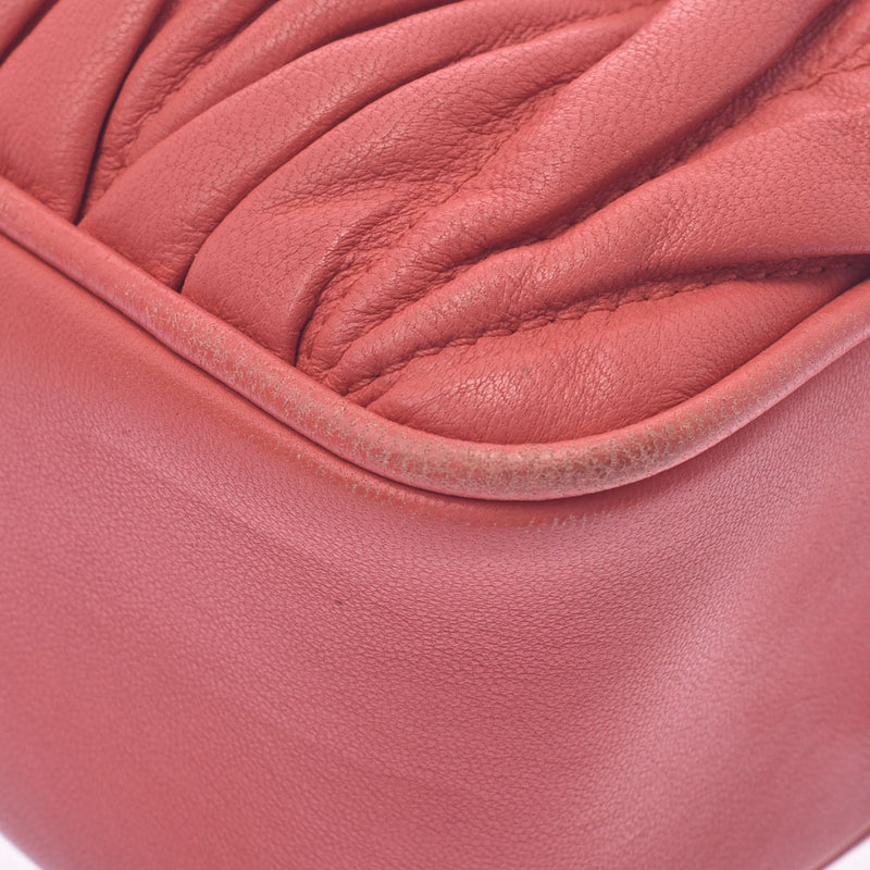 MIUMIU Miu Miu Materasasse Salmon Pink Gold Bracket Ladies Leather Shoulder Bag B Rank Used Silgrin
