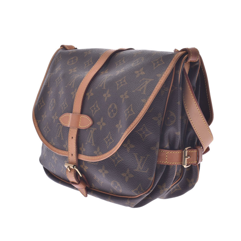 LOUIS VUITTON ルイヴィトン モノグラム ソミュール 30 ブラウン M42256 ユニセックス モノグラムキャンバス ショルダーバッグ Bランク 中古 銀蔵
