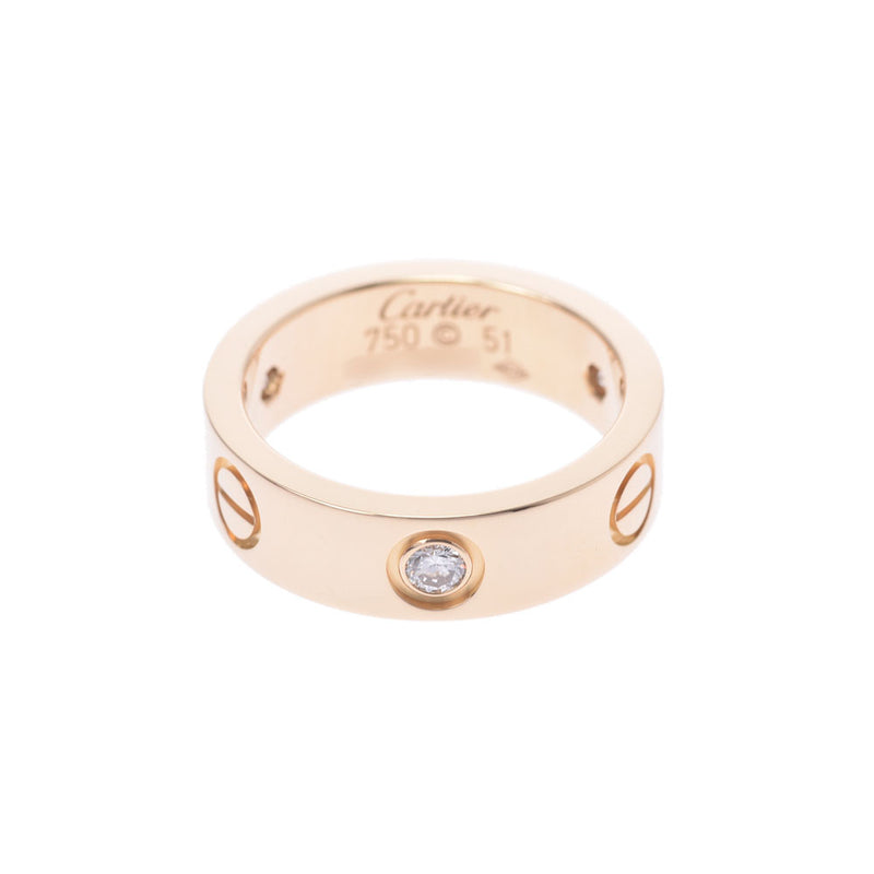 Cartier Cartier Lovel Bling Half Diamond # 51 11 Ladies K18YG Ring / Ring A Rank Used Sinkjo