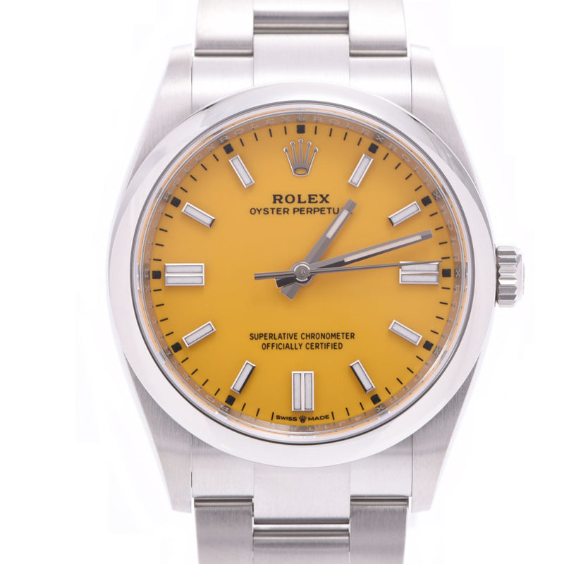 [Cash special price] ROLEX Rolex oyster perpetual 36 126000 Men's SS watch automatic winding yellow dial with unused silver