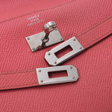 Hermes Hermes Kelly Wallet Rose Azare Silver Bracket X Engraved (around 2016) Women's Vauepson Long Wallet B Rank Used Silgrin