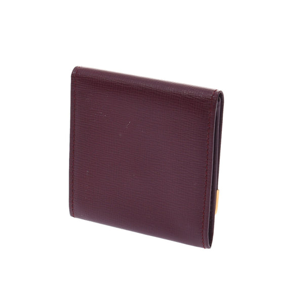 CARTIER Cartier Mast Square Coin Purse Bordeaux Unisex Leather Coin Case Shindo Used Ginzo