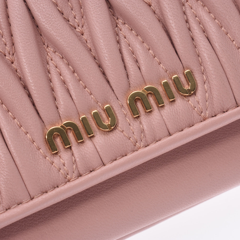 ミュウミュウマテラッセ コンパクト財布 がま口 ピンク ゴールド金具 レディース 三つ折り財布 MIUMIU 中古 – 銀蔵オンライン