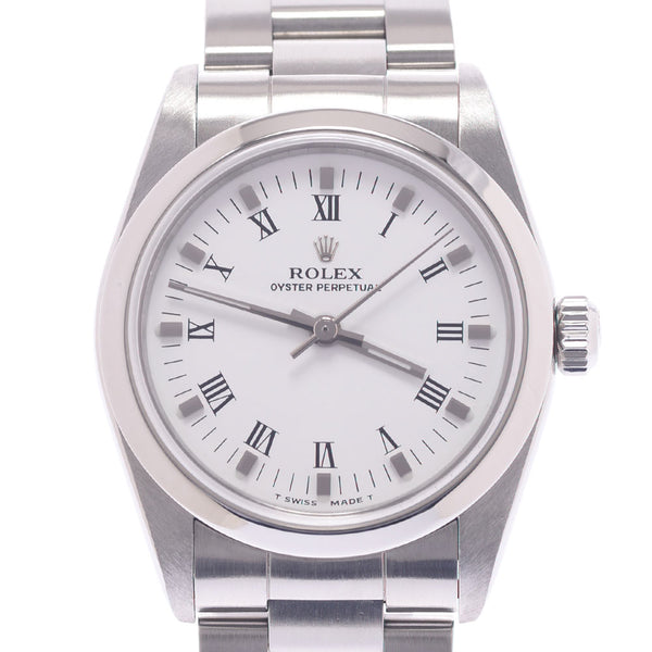 ROLEX Rolex Oyster Peacher 77080 Boys SS Watch Automatic Wound White Roman Dynx A-Rank Used Silgrin