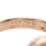 VAN CLEEF & ARPELS Van Cliffe & Arpel Vintage Al Hambra Ring 1P Diamond # 50 10 Ladies K18 YG / Onyx Ring / Ring A-Rank Used Sinkjo