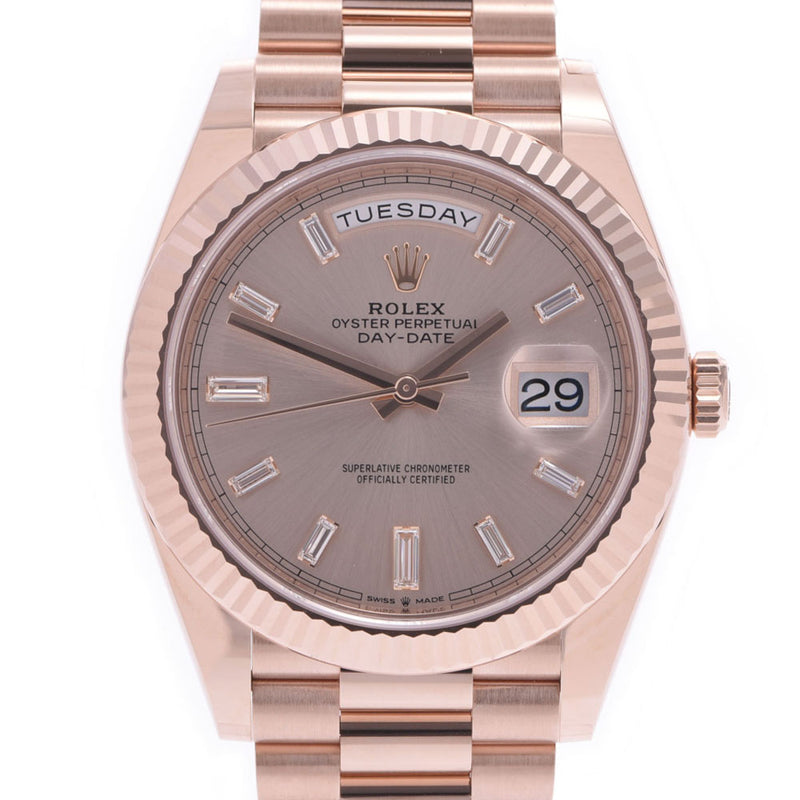 ROLEX Rolex Day Date 40 228235A Men's RG Watch Automatic Wound Pink (Sandust) A Shamst Table Unused Silgrin
