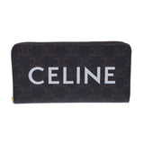Celine Celine round fastener black Unisex Trion canvas Canvas Wallet