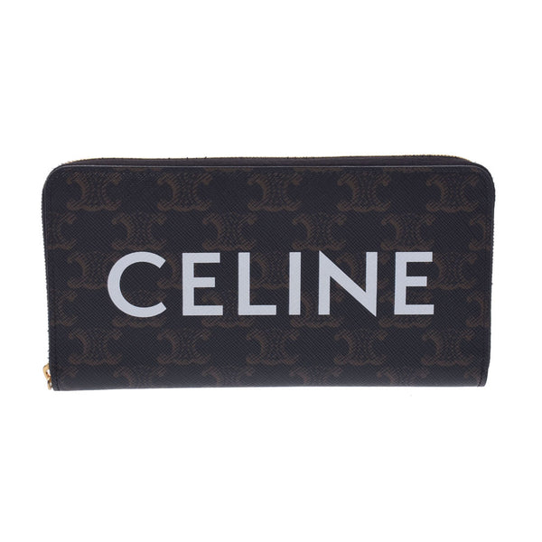 Celine Celine圆形紧固件黑色男女皆宜的Trion Facan Bath Long Lond钱包A  - 级载水池