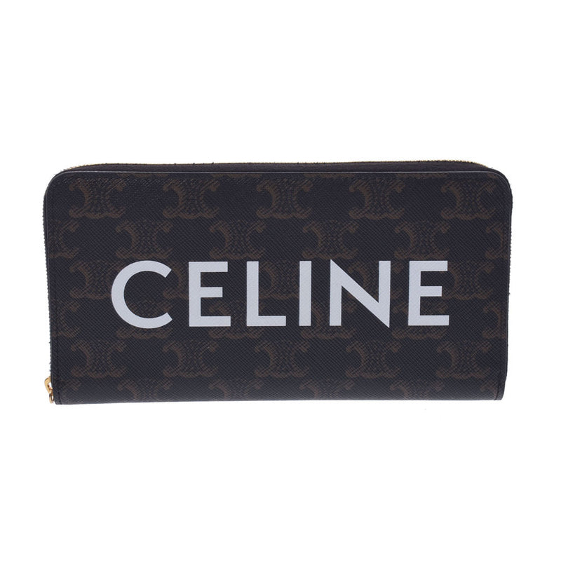 Celine Celine round fastener black Unisex Trion canvas Canvas Wallet