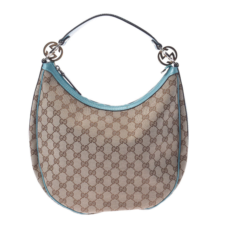 GUCCI Gucci One-Shoulder Bag Beige / Lighty Blue System 232962 Ladies GG Canvas Shoulder Bag AB Rank Used Silgrin