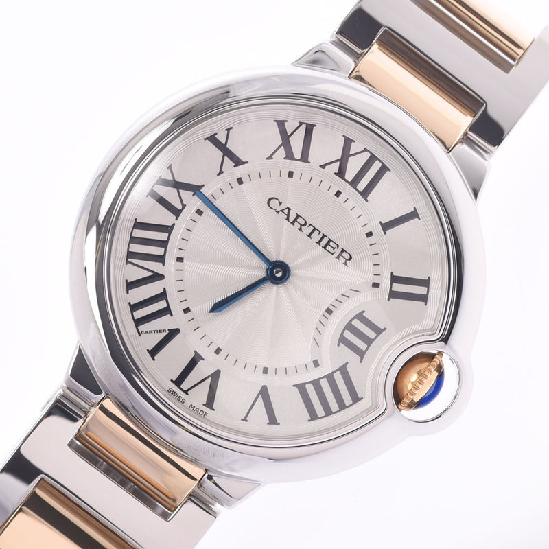 Cartier Cartier Baron Blue MM Boys SS / YG Wrist Watch Quartz Silver Document A-Rank Used Silver
