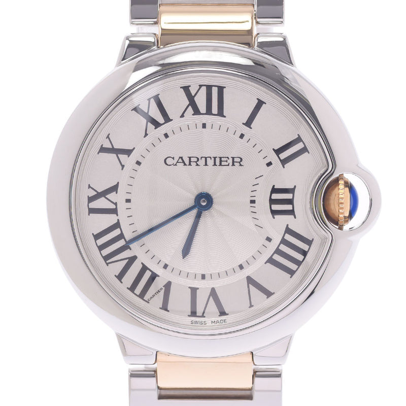 CARTIER カルティエ バロンブルー MM ボーイズ SS/YG 腕時計 クオーツ シルバー文字盤 Aランク 中古 銀蔵